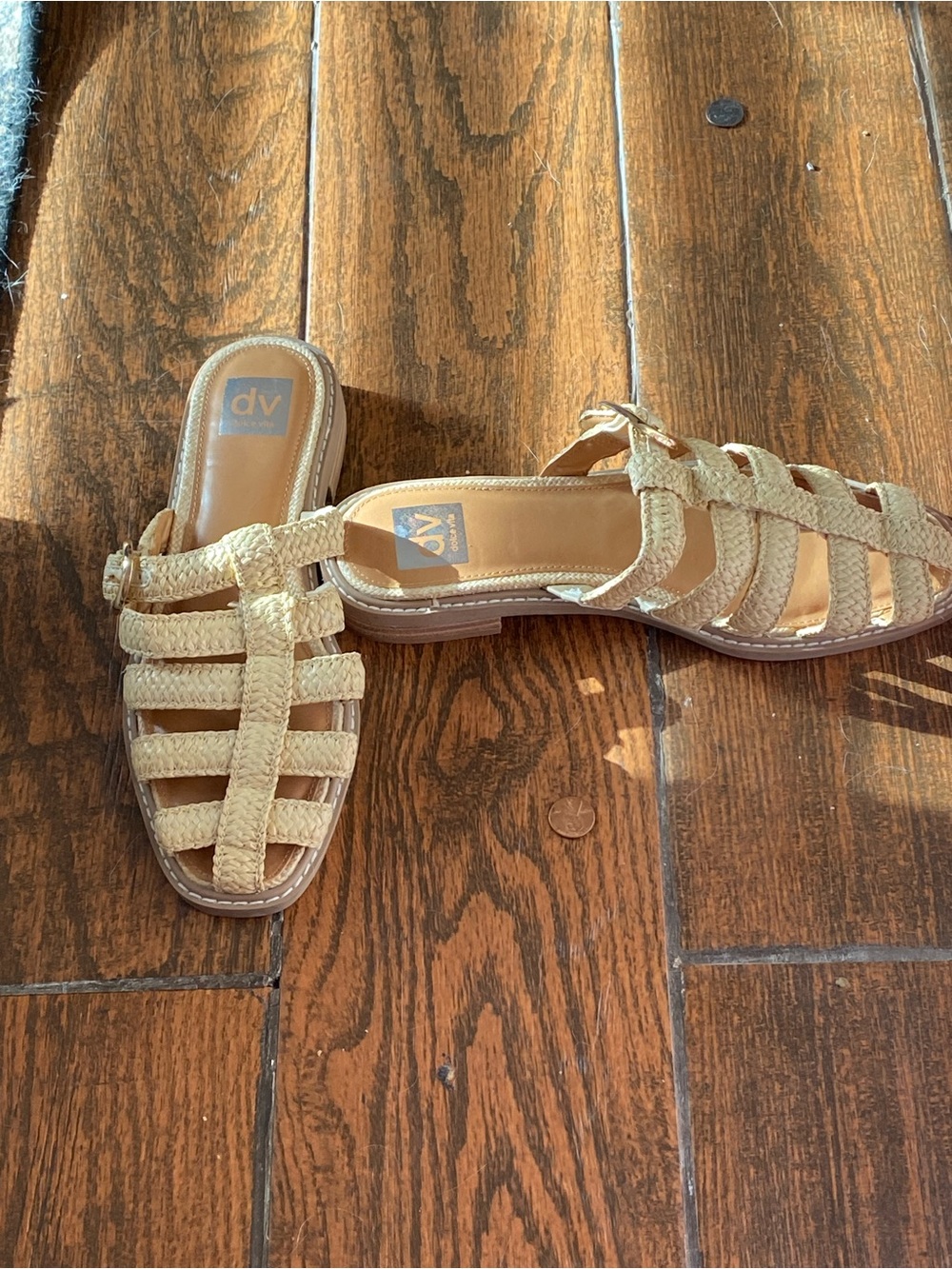 DV by Dolce Vita Tan Woven Slide Sandals